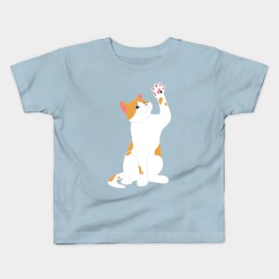 ORANGE & WHITE CAT Kids T-Shirt